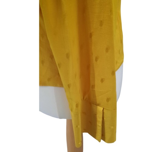 New Look Casual Ladies Long Sleeve Shiny Yellow Blouse Womens Shirt Size 6-8-10 - Picture 7 of 24