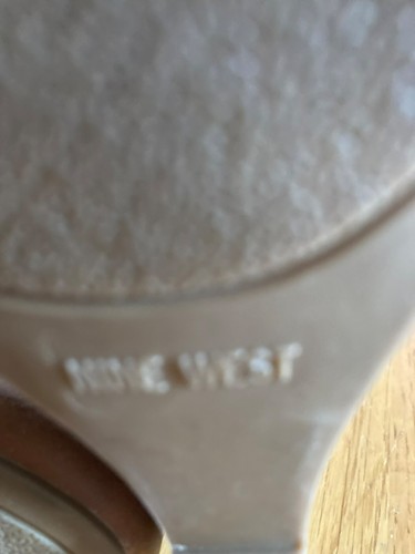 Nine West Womens Tan Faux Leather Wedge Knee-High Boots With Side Zipper Size 9M - Picture 5 of 5