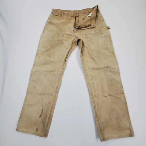 Vintage Carhartt Pants Men Size 38 x34 Double Knee Dungaree Union Made In USA - Picture 2 of 12