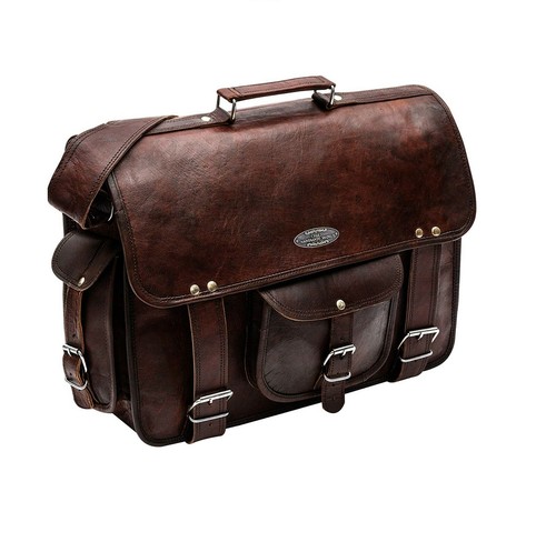 Genuine Vintage Brown Leather Messenger Shoulder B