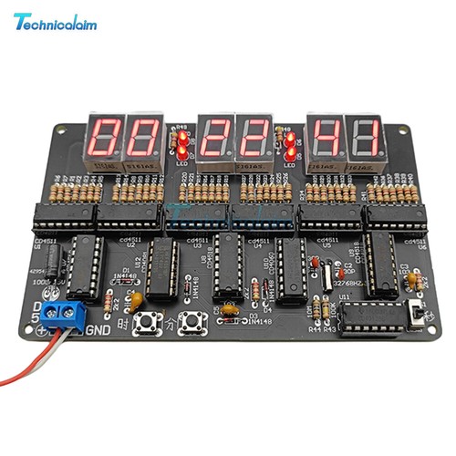 6-bit Digital Circuit Clock Kit DIY Electronic Clock Soldering Practice w/ Case - Picture 8 of 34