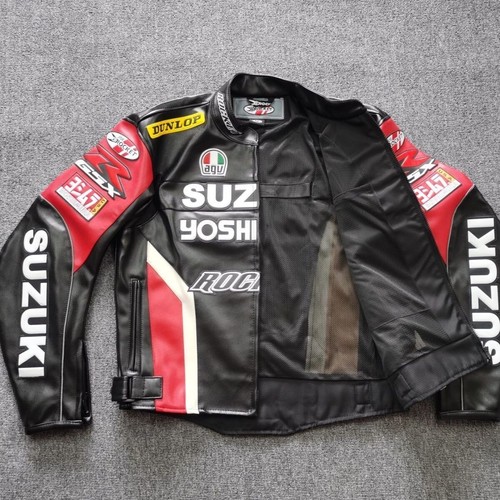 NEW SUZUKI leather jacket motorcycle cycling suit racing rider motorcycle suit - Picture 10 of 12