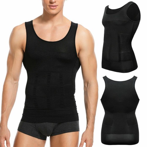 Men Slimming Body Shaper Vest Abs Abdomen Compression Shirts Workout Tank Tops - Picture 5 of 16