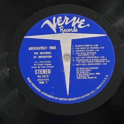 米LP Mothers Of Invention Absolutely Free V5013 VERVE /00400 The Mothers Of Invention ‎– Absolutely Free -Verve – V/V6