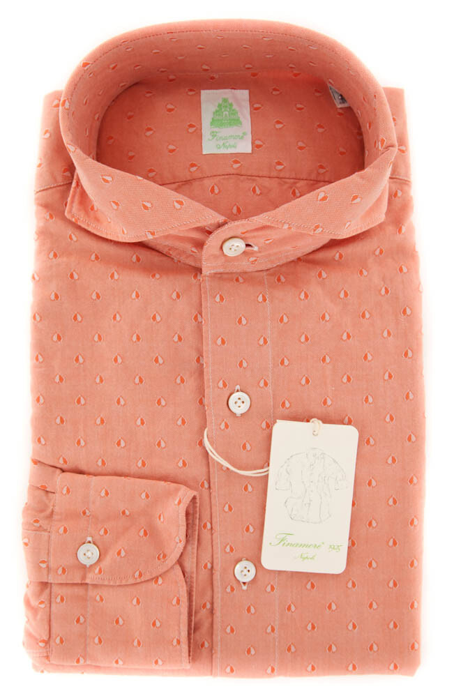 New 375 Finamore Napoli Orange hemd - Extra Slim - 15.75 40 - (28008110305) New 375 Finamore Napoli Orange hemd - Extra Slim - 15.75 40 - (28008110305)