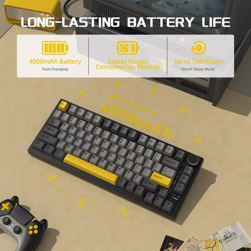 AJAZZ AK820 PRO Mechanische Gaming-Tastatur Tri-Mode-Anschluss Farbbildschirm - Bild 33 von 36