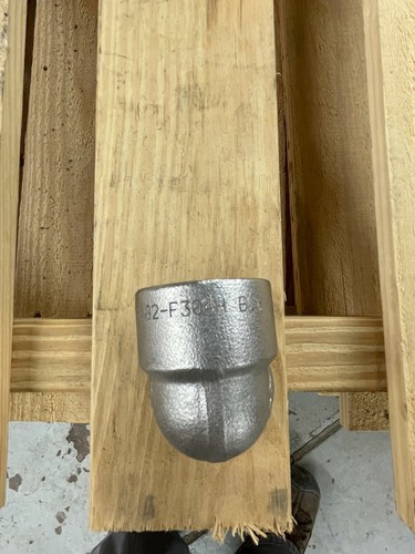 304H Stainless Steel 90 Degree Elbow 1" Class 3000 Socket Weld Pipe Fitting - Picture 8 of 12
