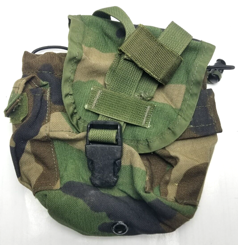 US Military 1 QT EJÉRCITO MOLLE WOODLAND CAMO Utility Cantimplora Cubierta Bolsa USADA - Imagen 3 de 5
