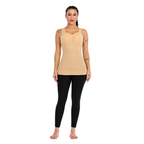 Gilet donna body shaper gilet dimagrante corsetto reggiseno Cami ctank top shapewear M L 2XL 3XL - Foto 11 di 18
