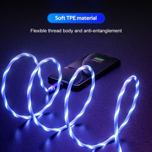 2x 3 in 1 LED Fast Charging Cable Cell Phone Charger Cord For iPhone Type-C USB - Picture 7 of 21