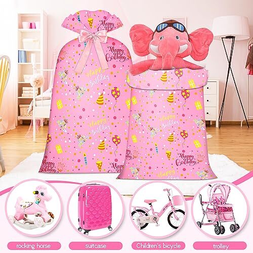 Extra große Geschenktüte Jumbo Geburtstag Geschenktüte Übergröße Geschenkpapier Tasche für Mädchen - Bild 7 von 7