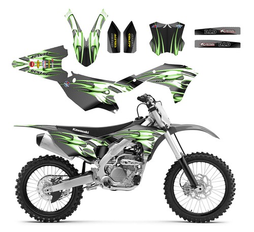 KX250f KXF250 2017 2019 kit de gráficos para Kawasaki #1500 verde - Imagen 2 de 2