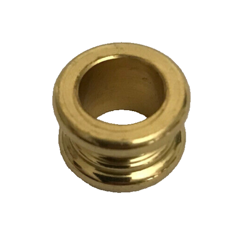 New Turned Brass Lamp Neck, Burnished & Lacquered, 1/8 IP Slip, 7/16" Ht #BN870 - Picture 2 of 3