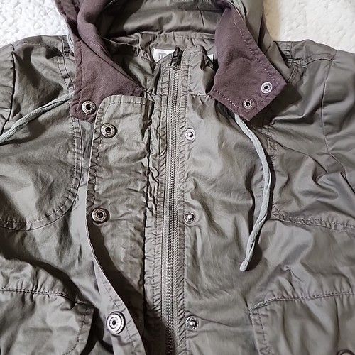 Monoreno Gray Cotton Hooded Jacket Military Style Women's Size Small - Picture 4 of 11