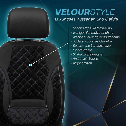Fundas de asiento de coche Prime adecuadas para Hyundai Bayon a partir de 2021 en negro | NUEVO - Imagen 4 de 13