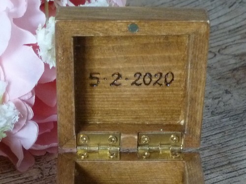 Holz Ring Box mit Fliesen Designs. Verlobungs Ring Box. Hochzeits Ehering. - Bild 3 von 12