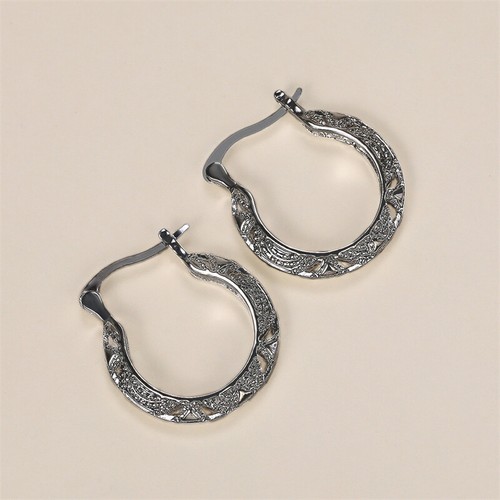 Fashion Hoop Earrings 925 Silver For Women Anniversary Jewelry - Picture 16 of 19