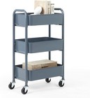 3-Tier Delicate Compact Rolling Metal Storage Organizer - Gray Blue