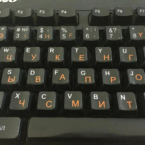 2Pack Russian Standard Keyboard Layout Sticker White Letters Black Replacement - Picture 9 of 12