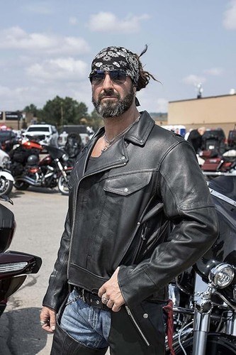 GIACCA MOTO MILWAUKEE PELLE UOMO NERA PREMIUM PELLE SPESSA - SAHA - Foto 5 di 10