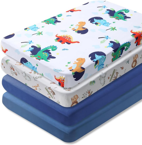 4pcs Super Soft Microfiber Crib Sheet Set for Boys & Girls, 130x70x20cm, Breatha - Picture 8 of 12