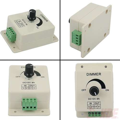 DC 12V 8A Adjustable Brightness Switch Knob Controller LED Light & Strip Dimmer - Picture 5 of 5