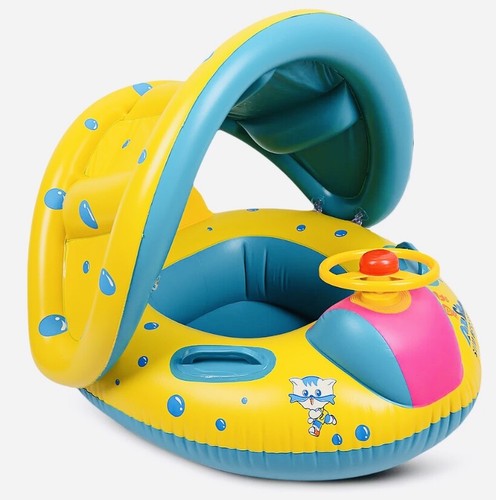Baby Kids Swim Inflatable Ring Float With Sunshade AU SELLER - Picture 7 of 11