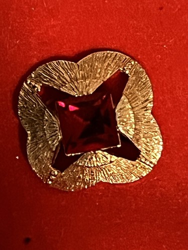 Bracciale Vintage Early Hyde Park Rosso Rubino Tono Oro - Design a Scorrimento - Foto 6 di 7