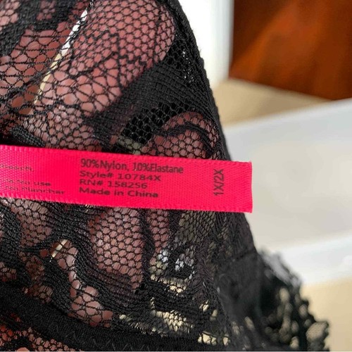 Seven till Midnight Black Lace Longline Lattice Back Bralette Wireless 1X / 2X - Picture 11 of 12