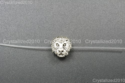 Solid Metal Lion Head Bracelet Necklace Connector Charm Beads Silver Rose Gold - Picture 9 of 12