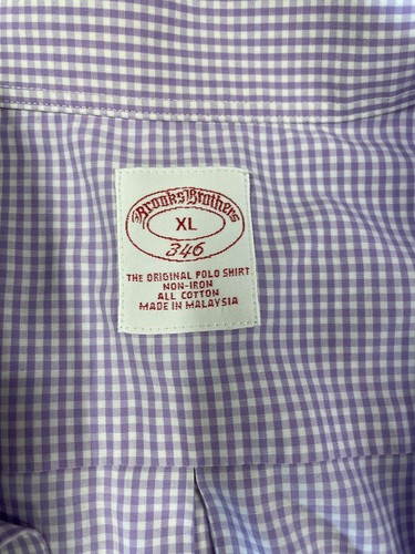 Brooks Brothers 346 Long Sleeve Button Down Purple/White Size XL X-Large - Picture 2 of 7
