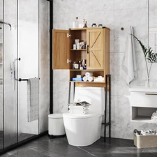 Over the Toilet Storage Cabinet with 2-Door Design Bathroom Organizers and Stora