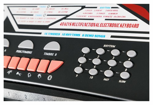 Klasse 49 Tasten Keyboard für kleine Keyboard Einsteiger mit  Sounds und Mikro - Bild 9 von 12