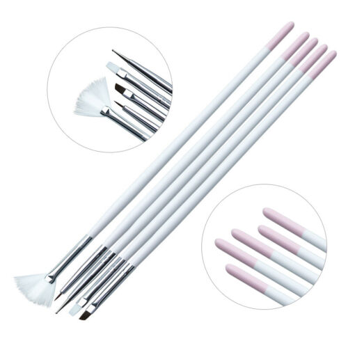 5pcs Manicure Design Painting Pen UV Gel Nail Brush Dotting Drawing Carving Tool - Picture 1 of 8