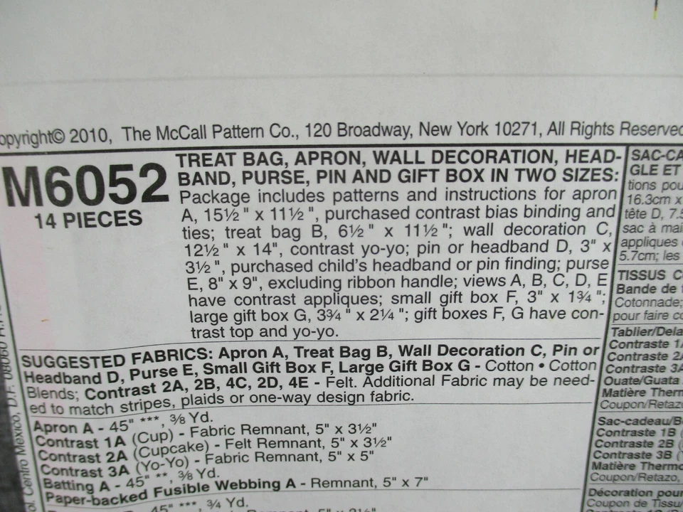 McCall's M6052 Cakes Aprons Wall Decor Purse Gift Box Sewing Pattern - Image 4 of 4
