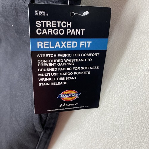 Dickies Women's Relaxed Fit Stretch Cargo Pants 4R Black NWT - Picture 4 of 11