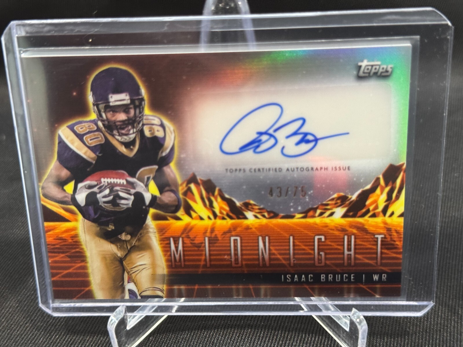 Isaac Bruce 2024 Topps Midnight Auto Horizon Signatures DUSK #43/75 Rams