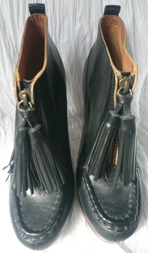 COACH Black Leather Heeled CARY Booties uk size 5½ NWOB - Picture 6 of 12