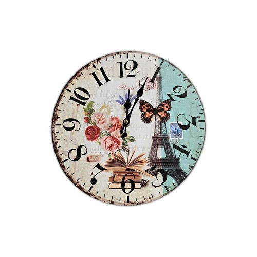 LEDSone Shabby Chic Antik Wanduhr Patchwork Rustikal Retro Küche Wohndeko - Bild 27 von 35