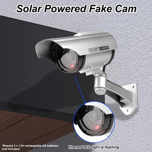 2X Outdoor Street Waterproof Solar Security Fake Camera Flashing LED Light IP65 - Picture 6 of 13