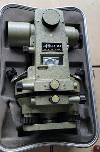 Teodolito Geotec T-24 Topografía Tránsito JAPÓN De Colección con Estuche - Imagen 7 de 11