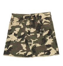DL 1961 Girls Size 16 Jenny Star Camo Mini Skirt Frayed Hem 5 Pocket NEW NWT 55