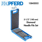 PFERD - Diamond Needle File Set 5-piece - 5-1/2" D126 Grit