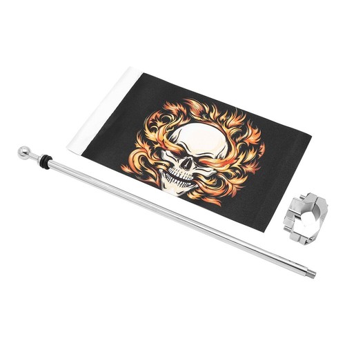 Motorcycle Adjustable Skull Luggage Rack Rear Side Flag Pole Mount ATV Universal - Picture 6 of 7