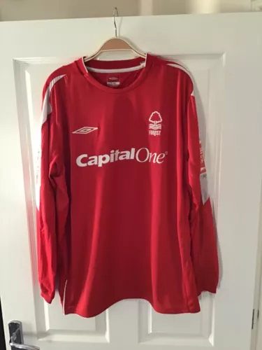Nottingham Forest home football shirt 2004-2006 Long Sleeved Umbro patches XL