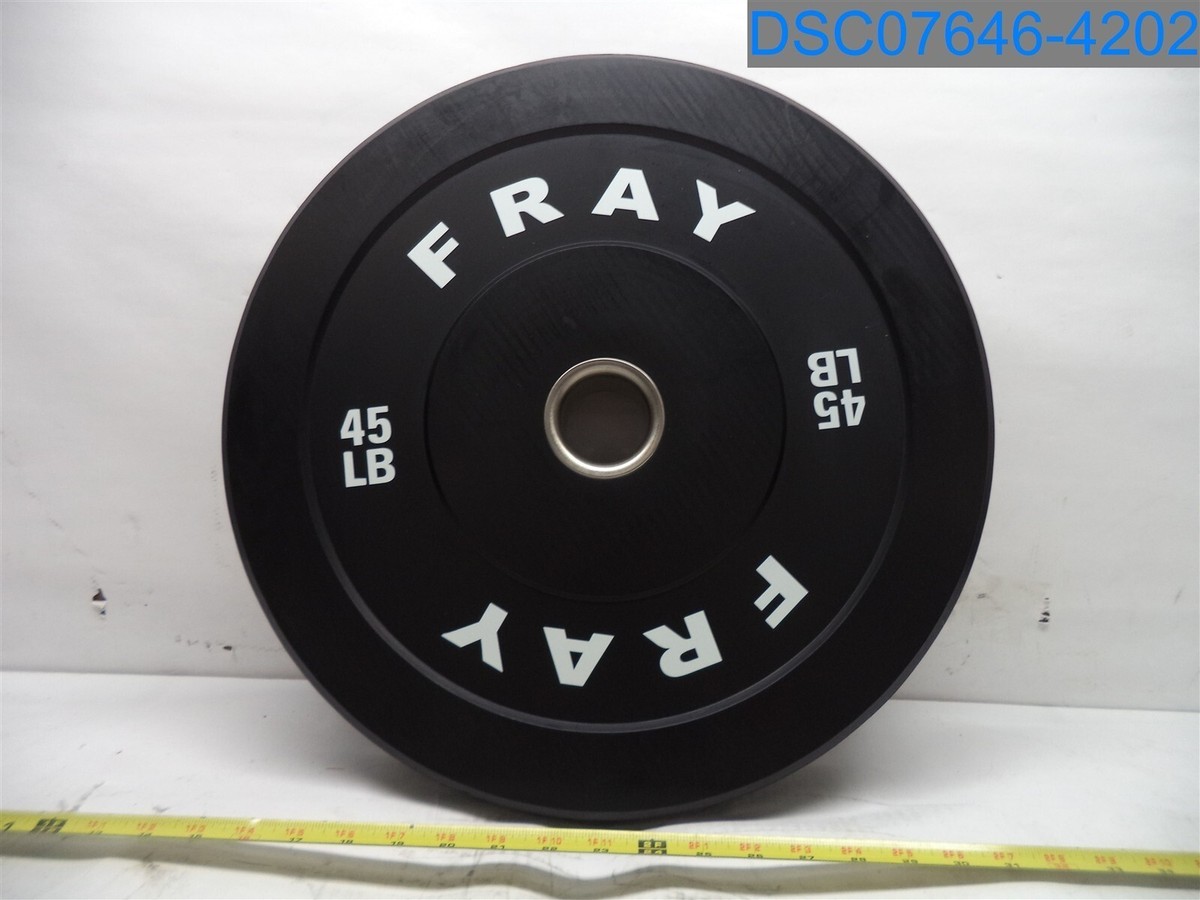 Fray: 45lb Black, Rubber, Bumper Plate