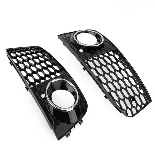 Pair For AUDI A4 B8 2008 2009 2010 2011 Mesh Fog Light Honeycomb Grill 8KD807682 - Picture 3 of 8