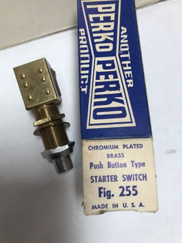 Vintage 50’s Perko NOS Chrome Brass Momentary Starter Switch Horn For Dash - Picture 5 of 12