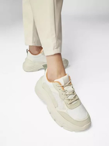 Damen Plateau Chunky Sneaker Keilabsatz Absatz Turnschuhe Halbschuhe Beige 39 - Bild 8 von 8