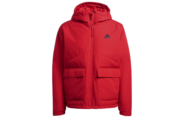 повседневная теплая хлопчатобумажная куртка adidas Bsc St In H J с капюшоном Зимняя